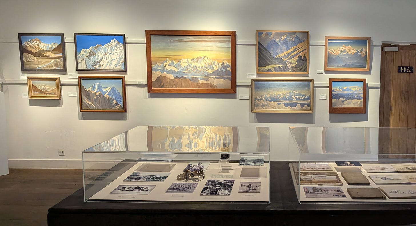 gallery with the Kangchenjunga painting and display case