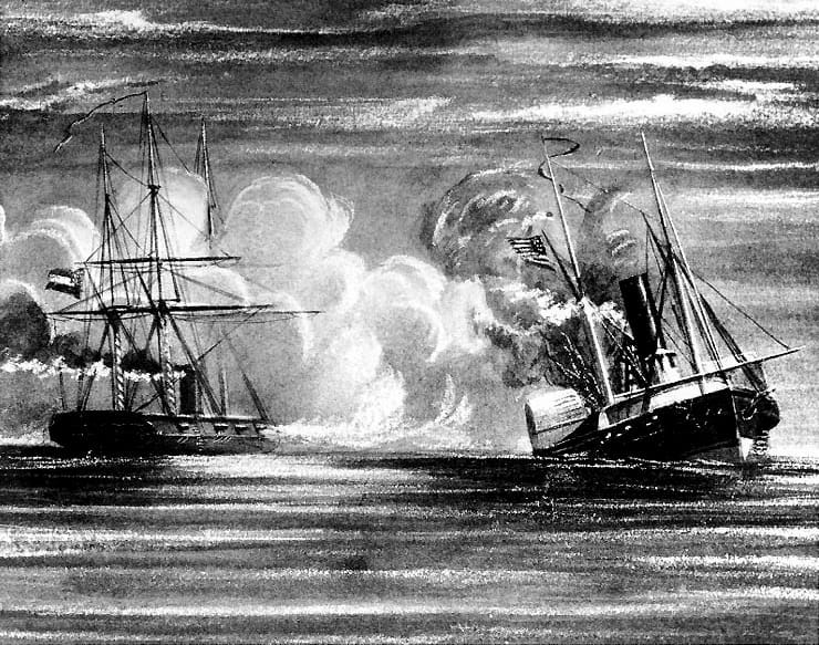 CSS Alabama Sinking the USS Hatteras - Encyclopedia of Alabama