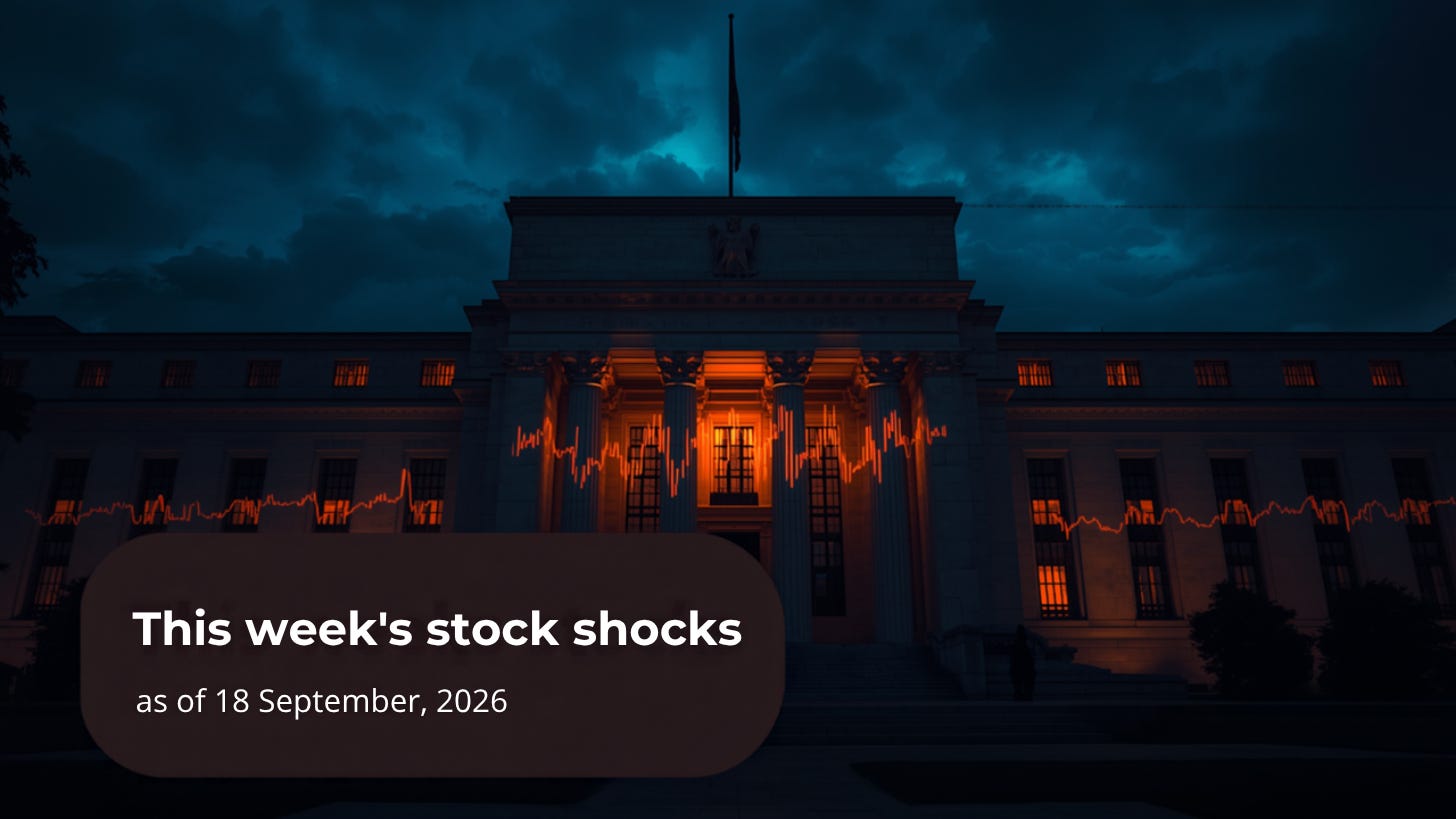 This week's stock shocks as of 18 September, 2026 This week's stock shocks as of 18 September, 2026