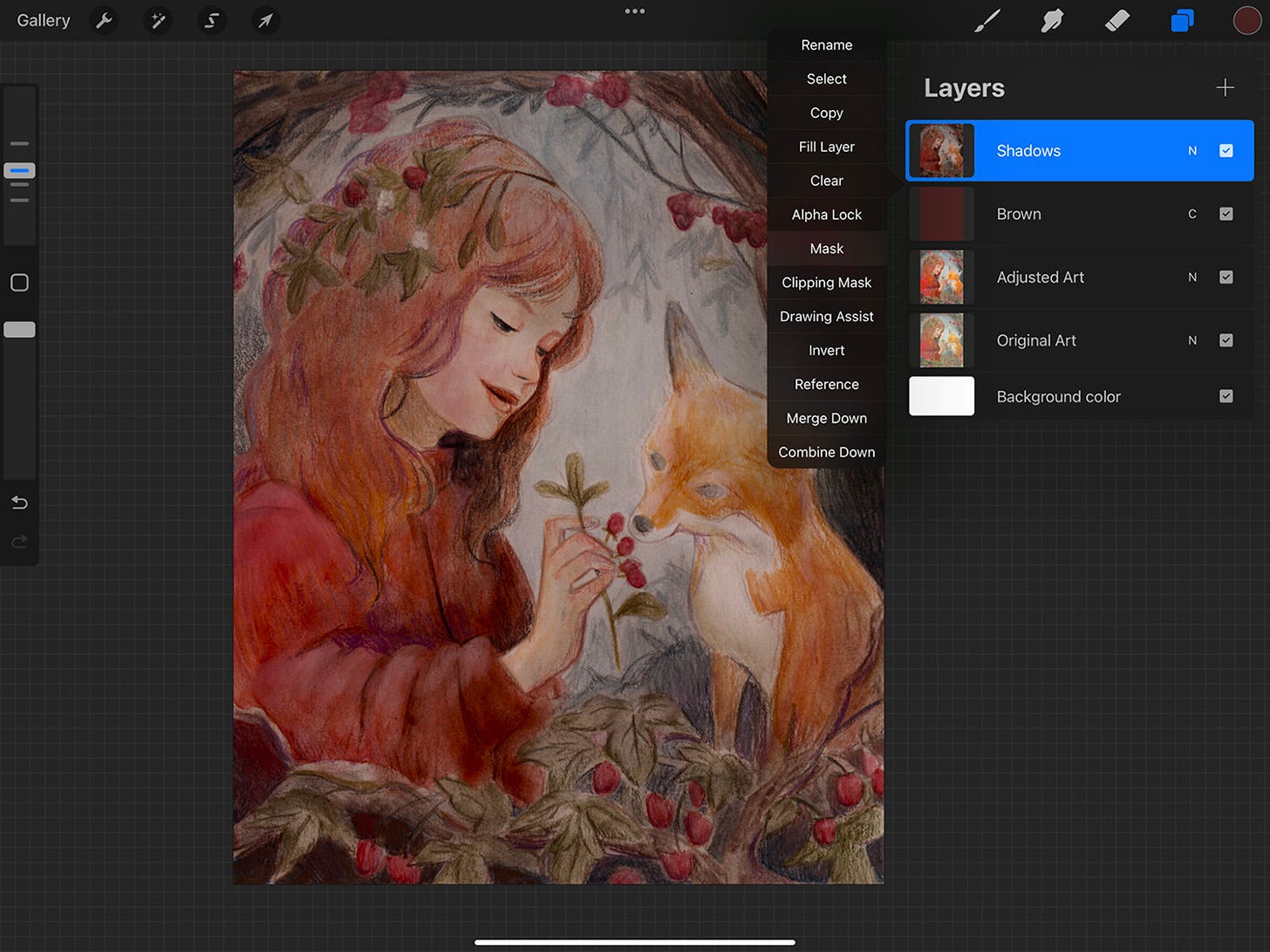 Screen shot of Procreate Screen shot of Procreate