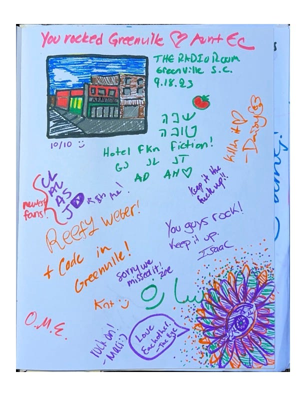 Selected images from Gooseberry's tour yearbook
