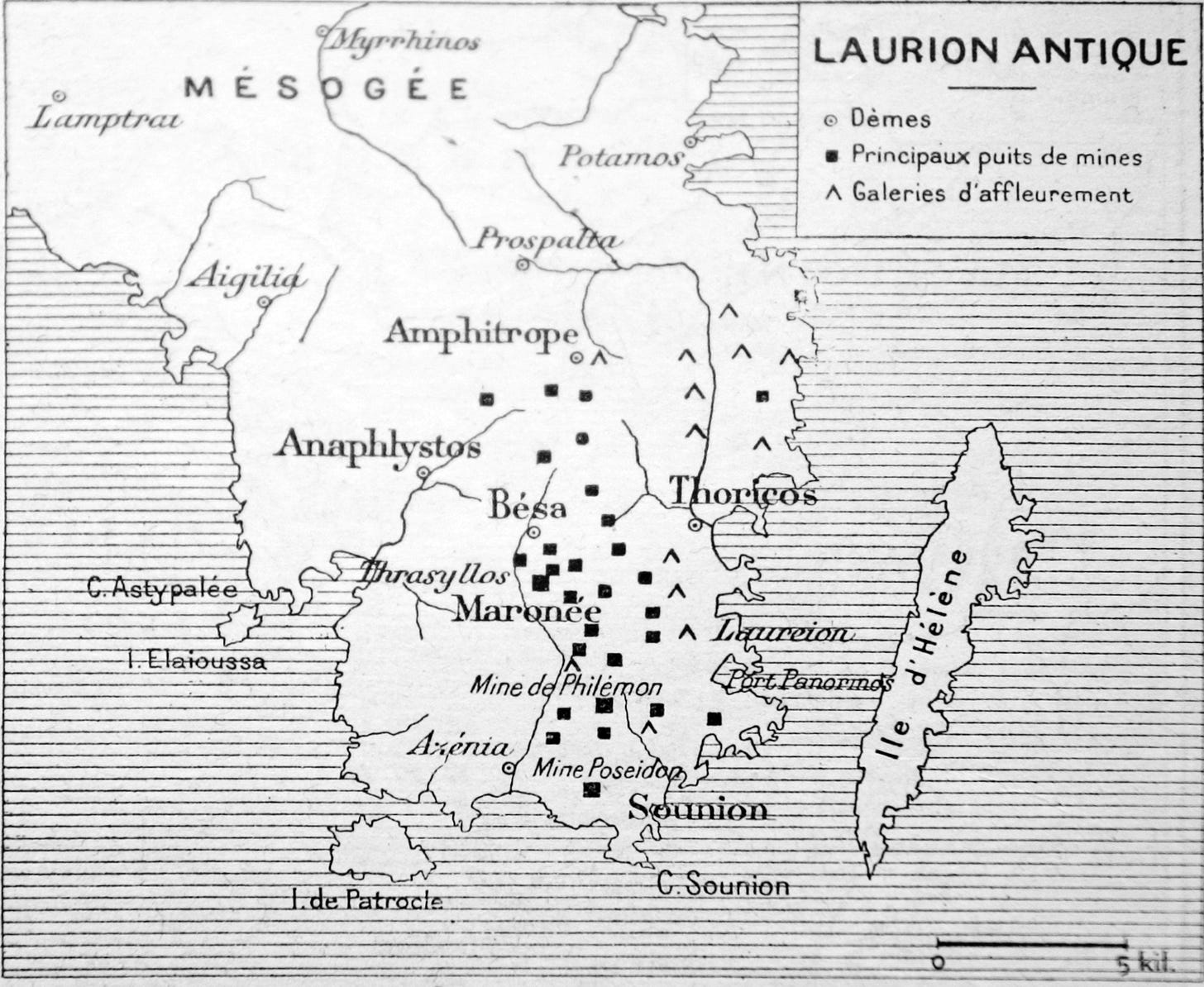 Map of the Mines of Laurium Map of the Mines of Laurium