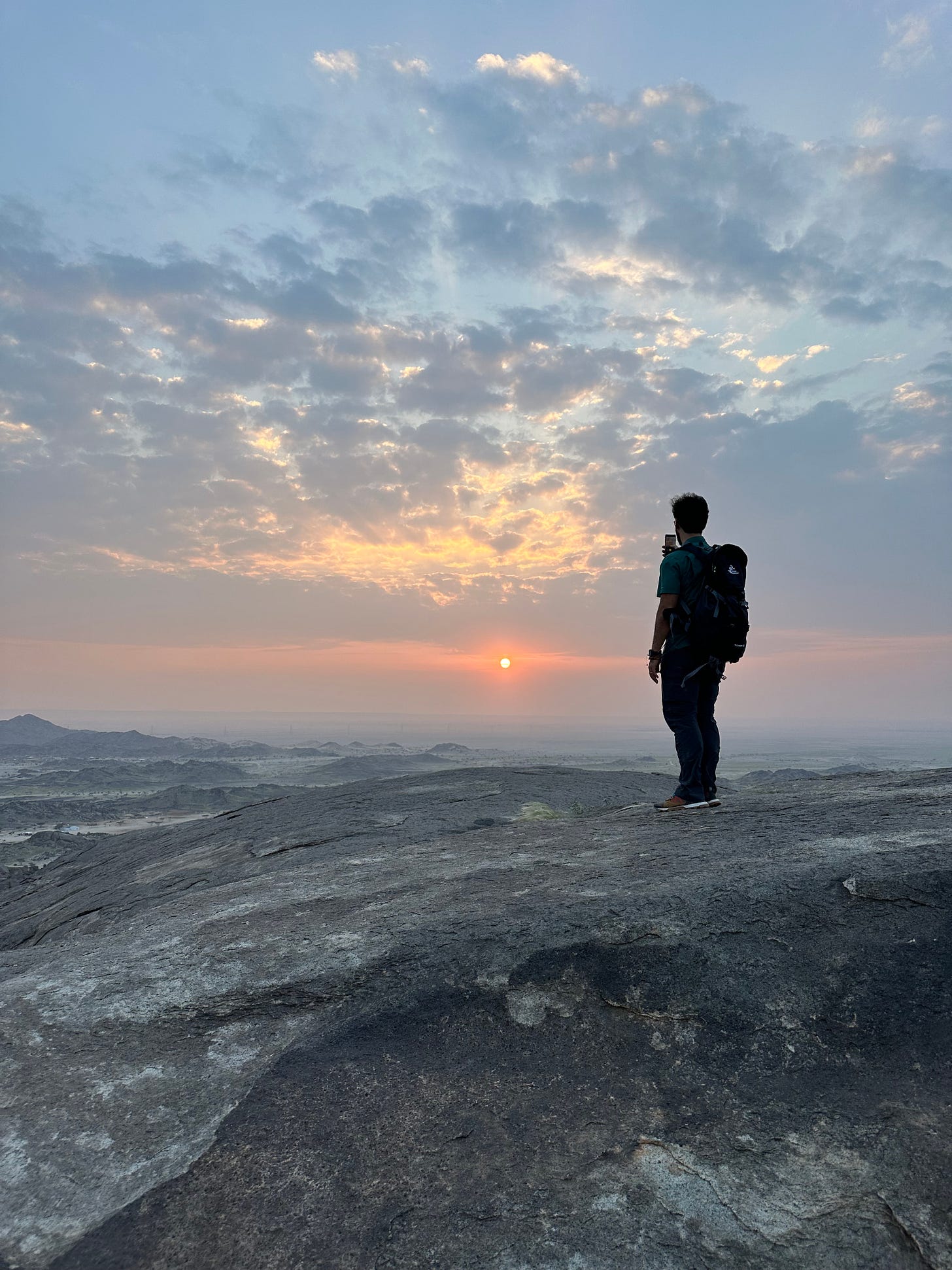 Sunset hiking on Moon Mountain outside of Jeddah Sunset hiking on Moon Mountain outside of Jeddah