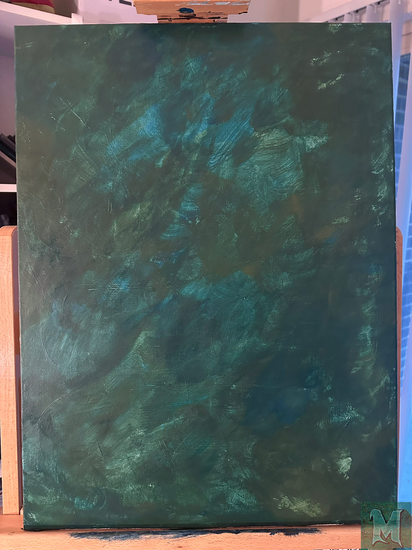 A gif of 10 progress picture images of the waterlily painting A gif of 10 progress picture images of the waterlily painting