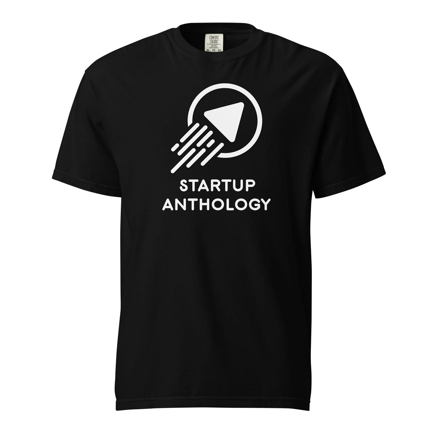 Startup Anthology Black Heavyweight t-shirt startup apparel, entrepreneur merchandise, startup culture clothing, tech startup accessories