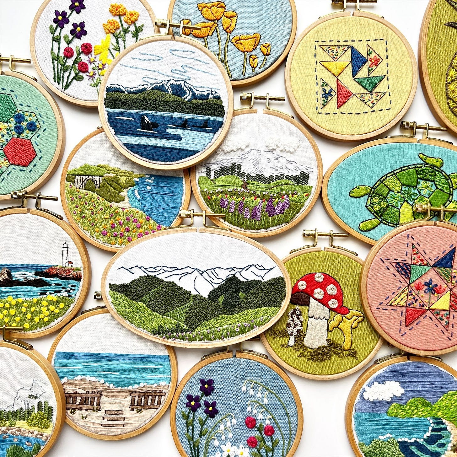A collection of embroidery projects