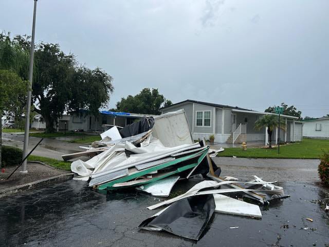 Severe Storms Damage Homes in Shadow Brook Mobile Home Park