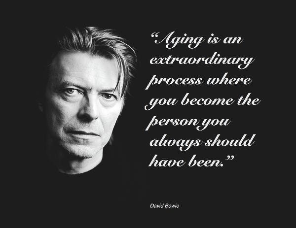 David Bowie Aging Quote Birthday Card Tapestry