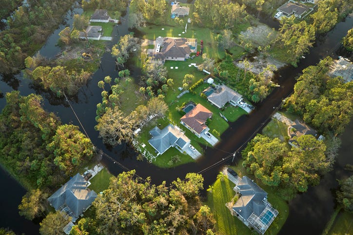 A flooded neighborhood in Florida