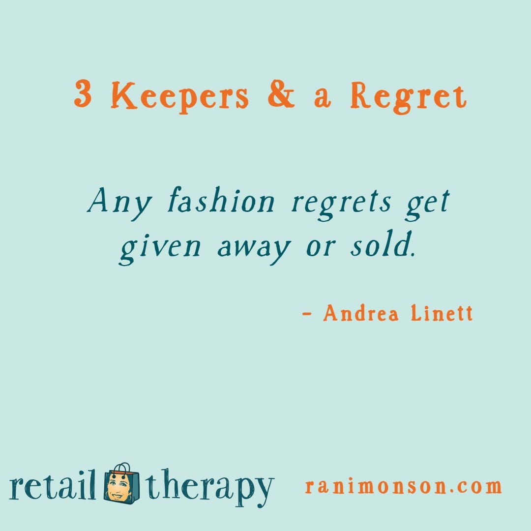 Andrea Linett shares her fashion regret Andrea Linett shares her fashion regret