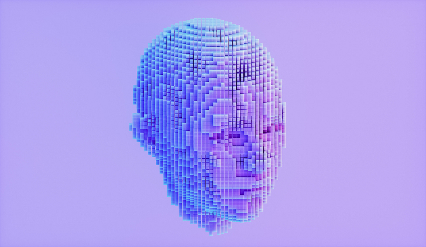 Abstract Artificial Intelligence face.