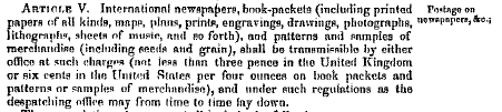 article V of US and UK postal convention 1867