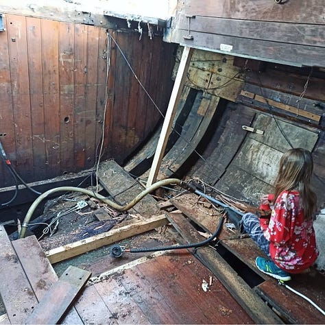 Boat refit, wooden boat building. Danish schooner. Northern Ireland boat building