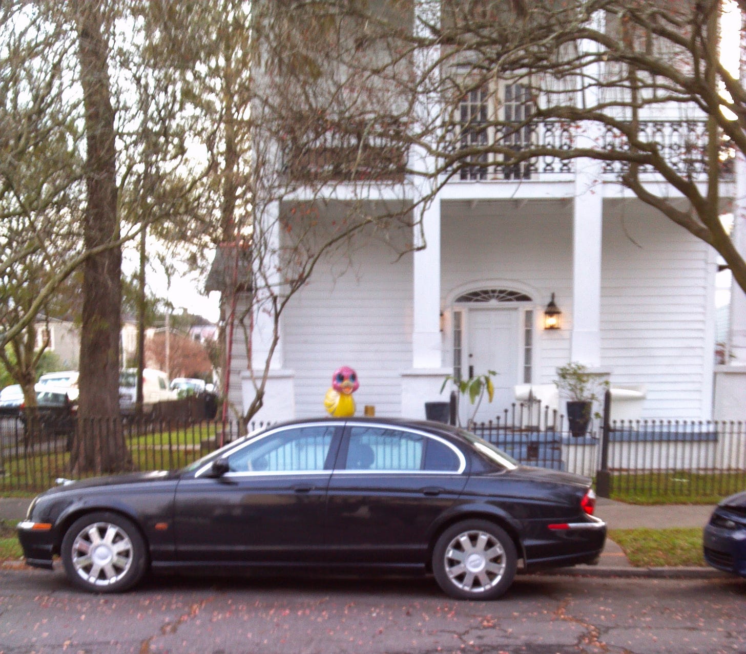 A plastic duck on a porch in Algiers Point, New Orleans, December 2012