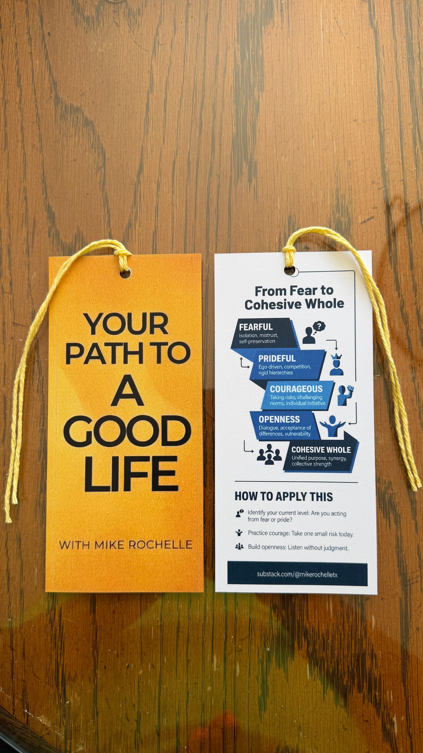 Bookmark: About Unity A Simple Bookmark Guiding Us from Fear to Unity