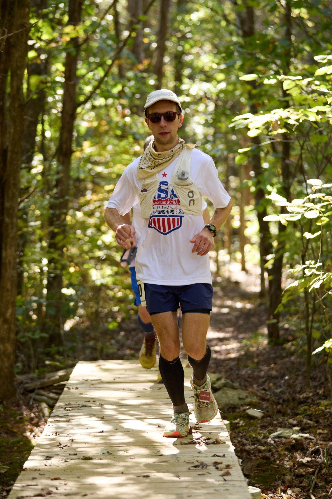 Running on one of the least technical bits of the course: a bridge (pc: Alyssa Justice Photo)