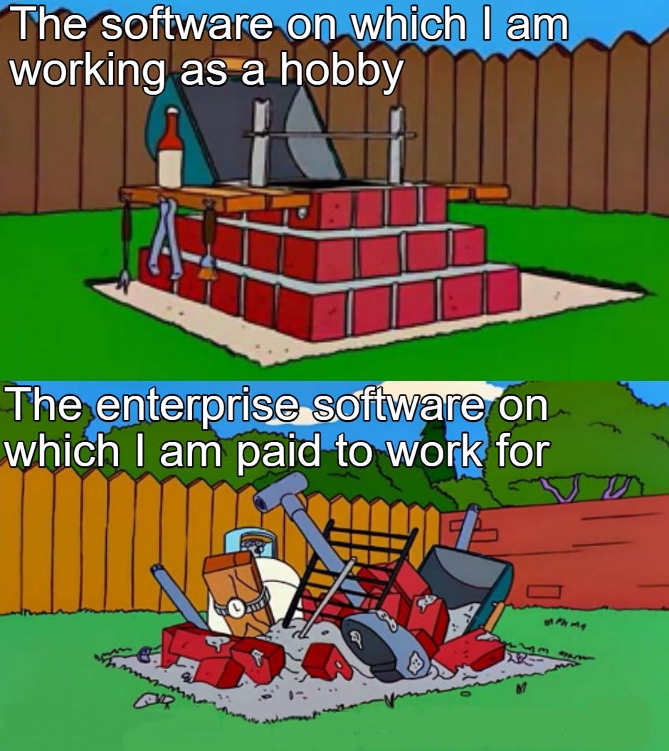 Not my fault that the company has crap processes and practices :  r/ProgrammerHumor