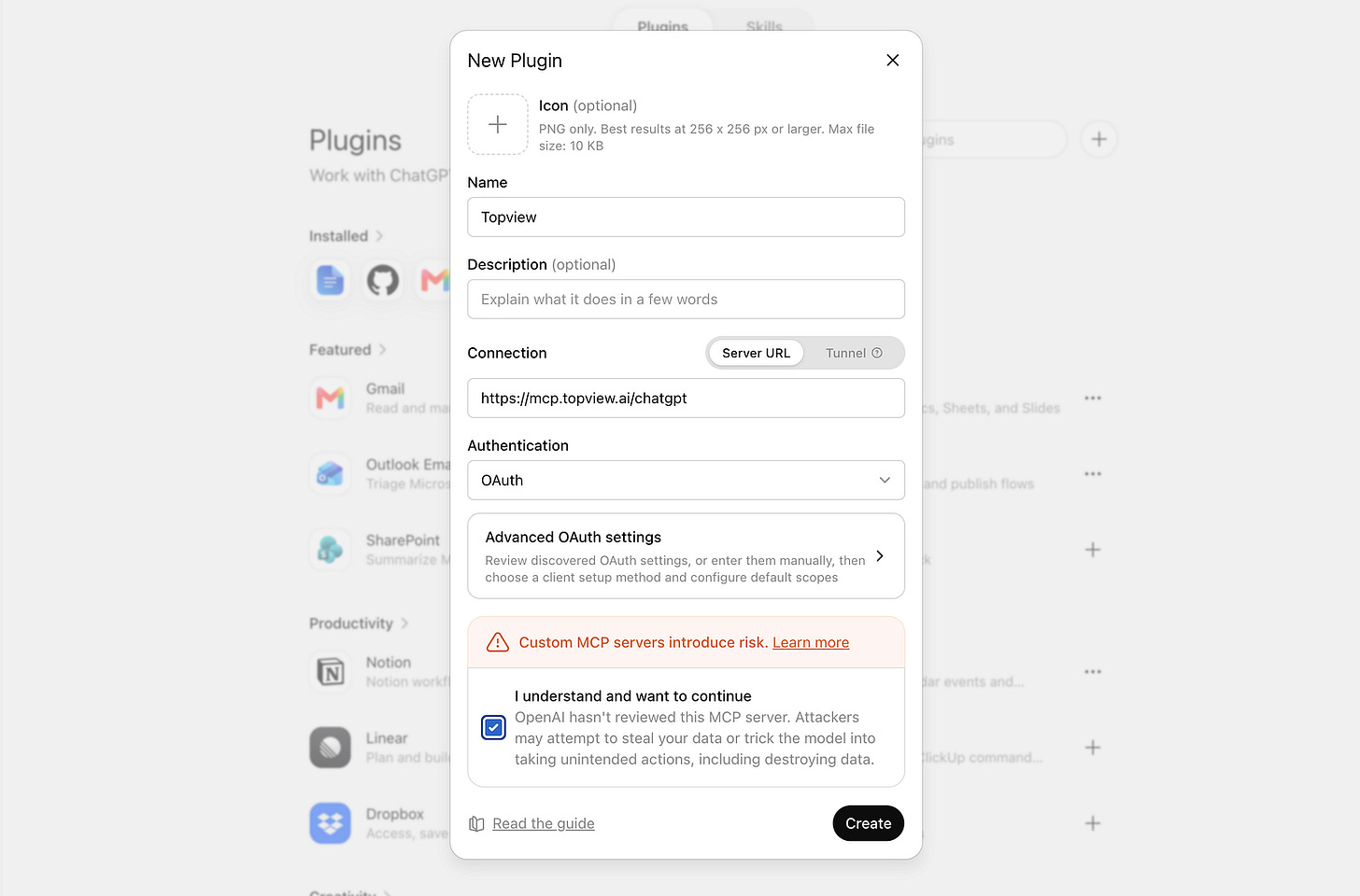 Adding a new custom plugin ChatGPT Adding a new custom plugin ChatGPT