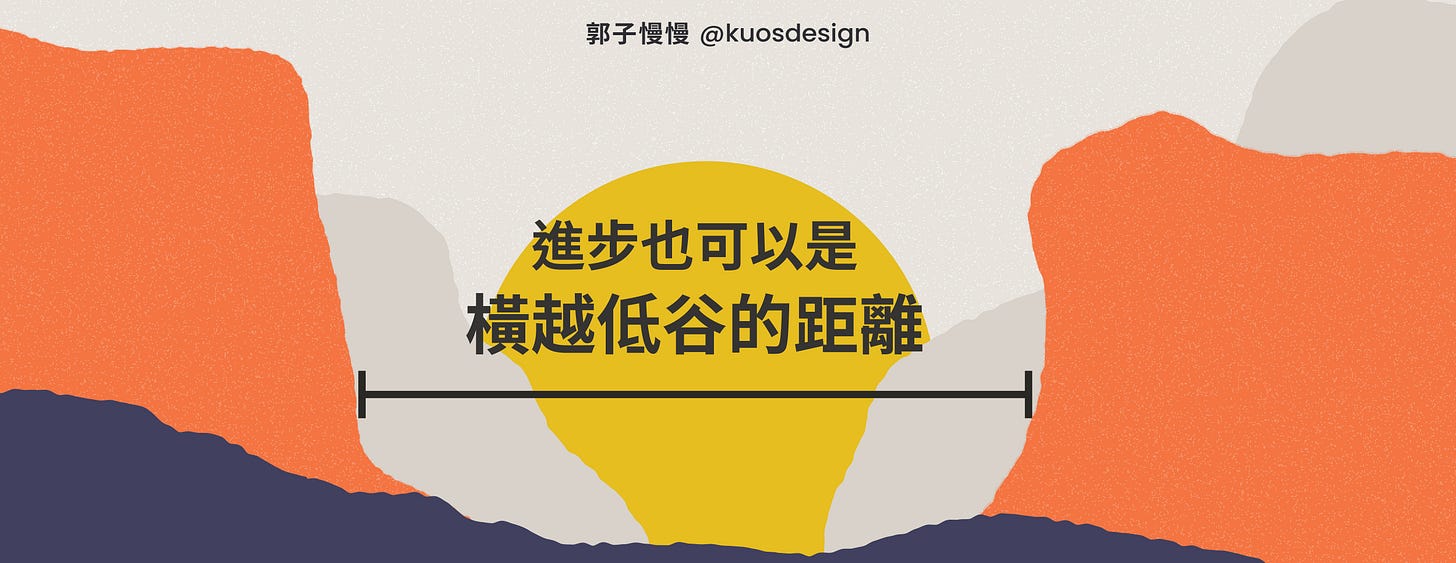 進步也可以是橫越低谷的距離 進步也可以是橫越低谷的距離