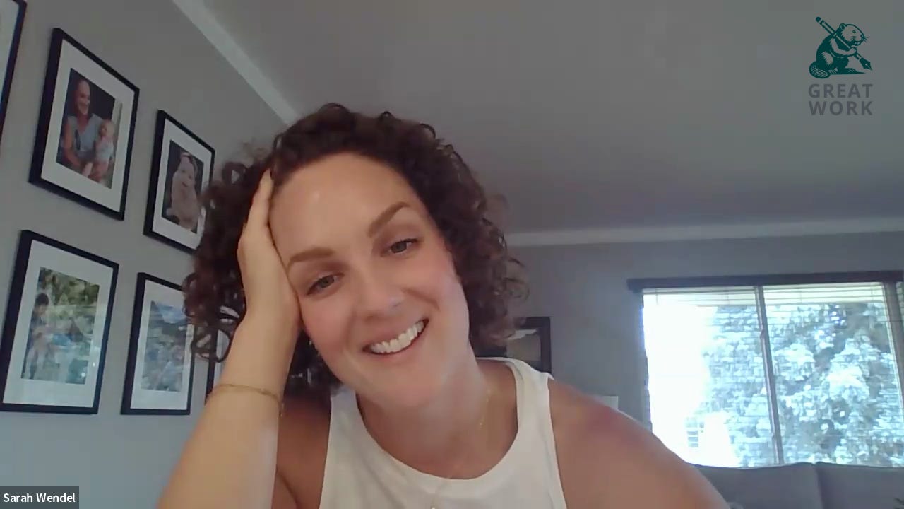 Sarah Wendel on a Zoom call