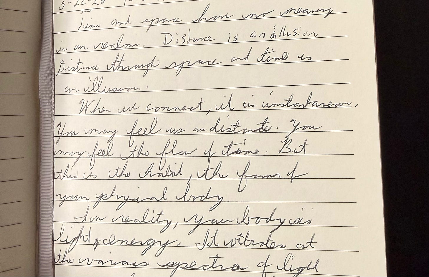 A page from Merdhin's journal with handwritten automatic writing that is transcribed in this post. A page from Merdhin's journal with handwritten automatic writing that is transcribed in this post.