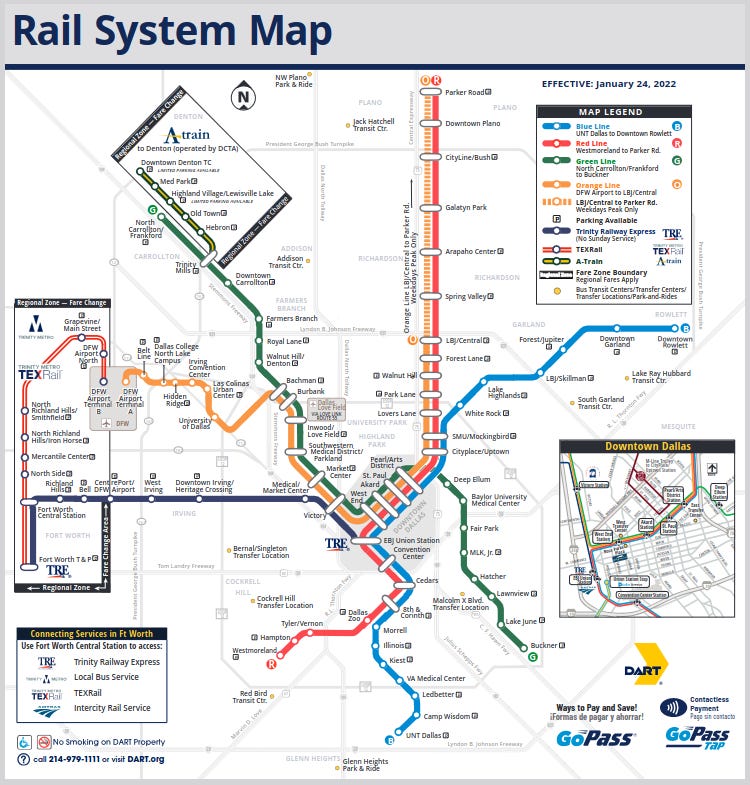 DART rail map.