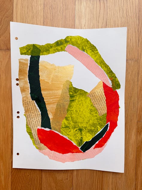 Collection of collage work on paper