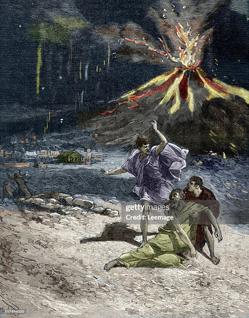 The death of Pliny the Elder on August 25, 79 AD, while attempting... News  Photo - Getty Images