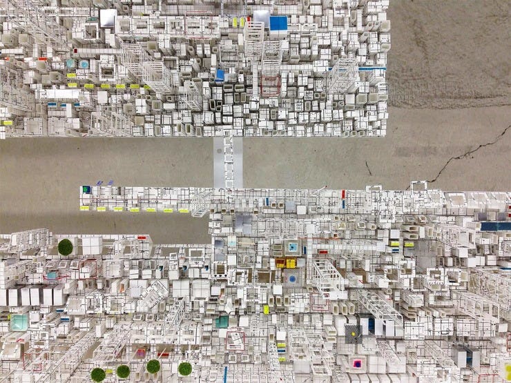 3d hand-cut paper urbanscapes by artist Katsumi Hayakawa