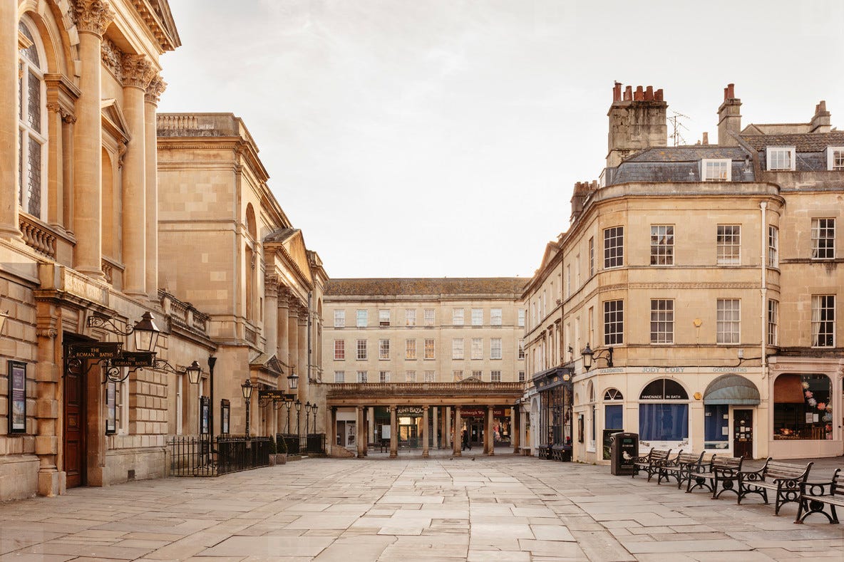 Buildings Around Empty Town Square Bath Somerset UK Photo (218207) -  YouWorkForThem