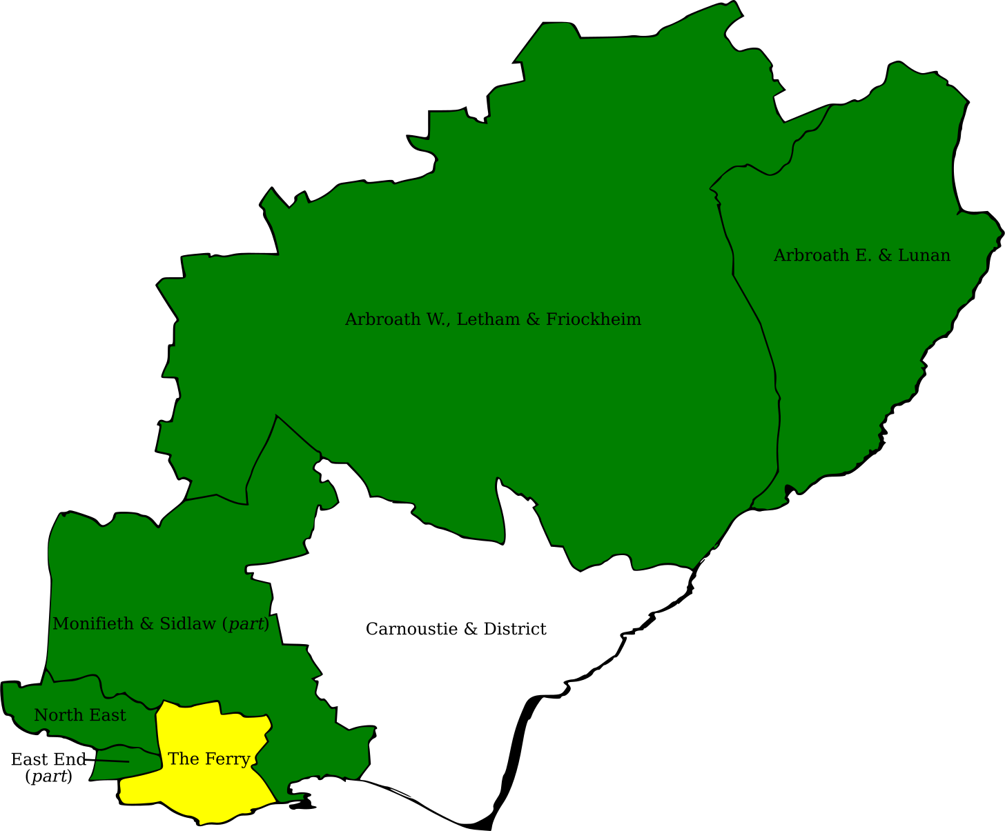 Wards of the Arbroath/Broughty Ferry constituency, 2022