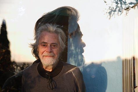 Double Exposures of Roger Steffens by me; double exposure of me by Roger