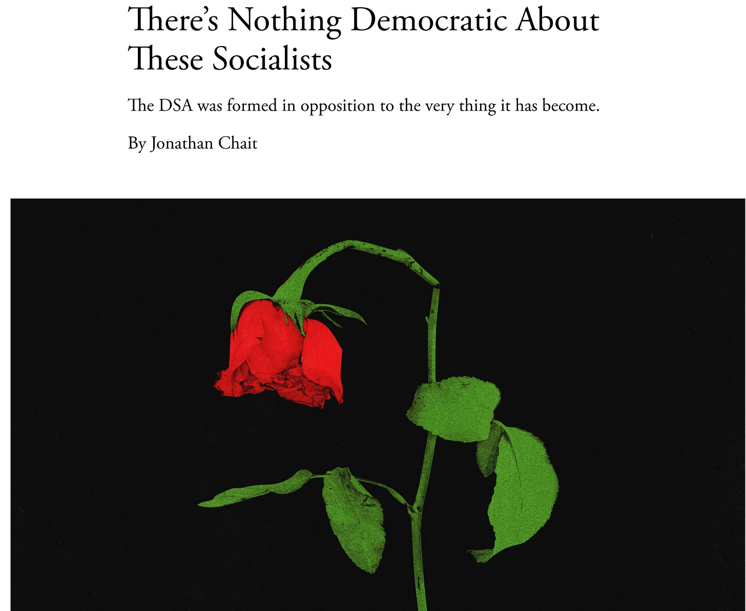 Jonathan Chait's essay "There's Nothing Democratic About These Socialists"