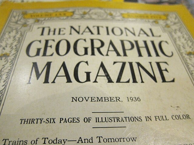 Old cover of National Geographic Magazine Old cover of National Geographic Magazine