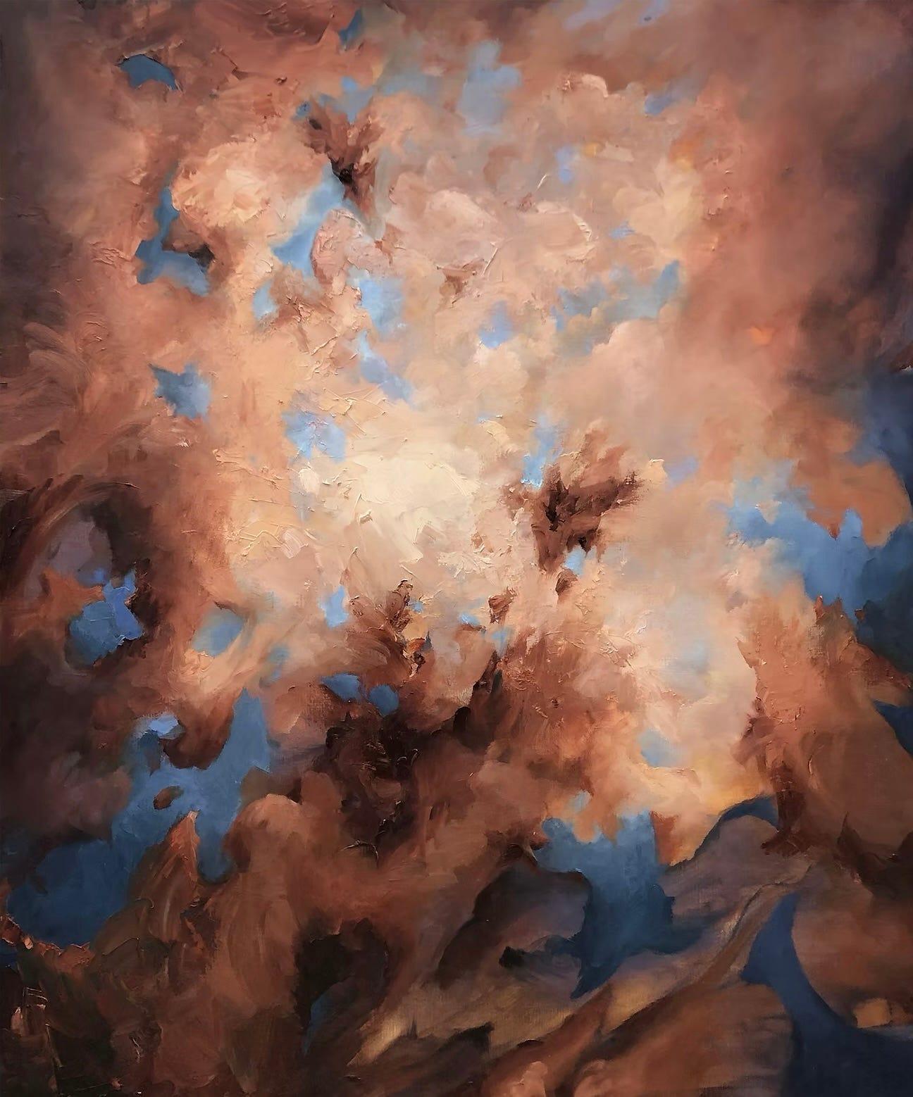 Close-up brush stroke detail by the artist Gaia Ozwyn.