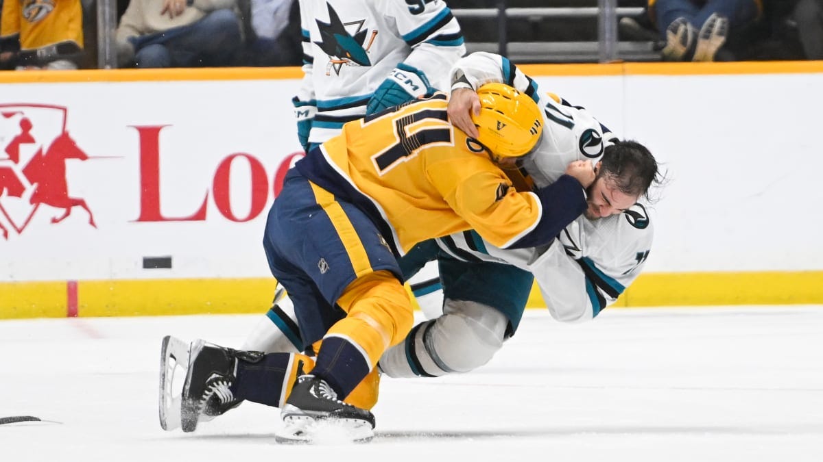 Kiefer Sherwood's Gordie Howe Hat Trick Helps Predators Defeat Sharks - The  Hockey News Nashville Predators News, Analysis and More