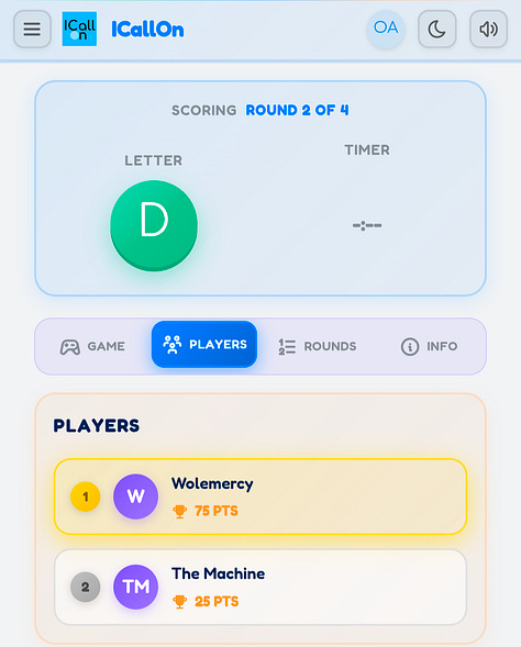 ICallOn Gameplay Screens