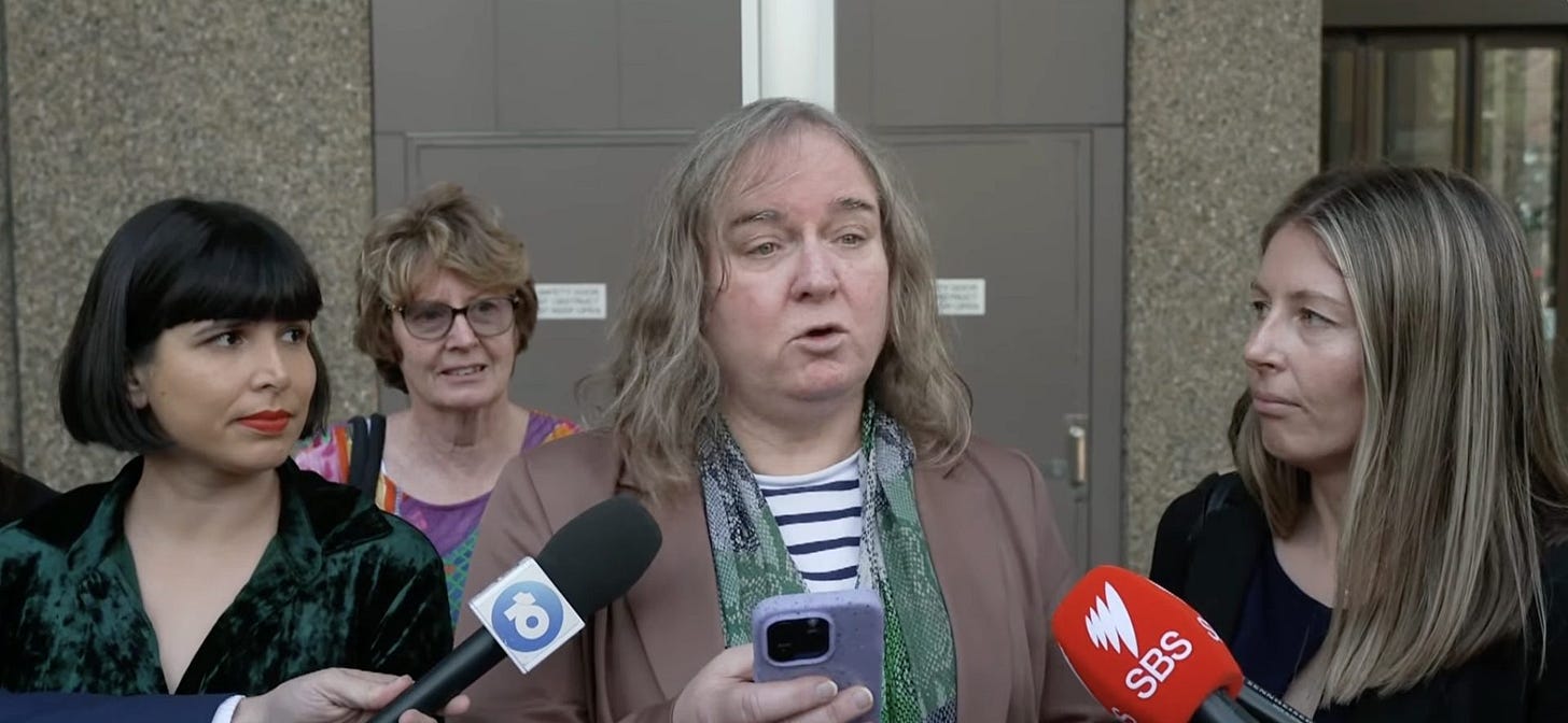 An Australian appeal court this week ruled in favour of Roxanne Tickle (centre). Credit: A Current Affair/YouTube 