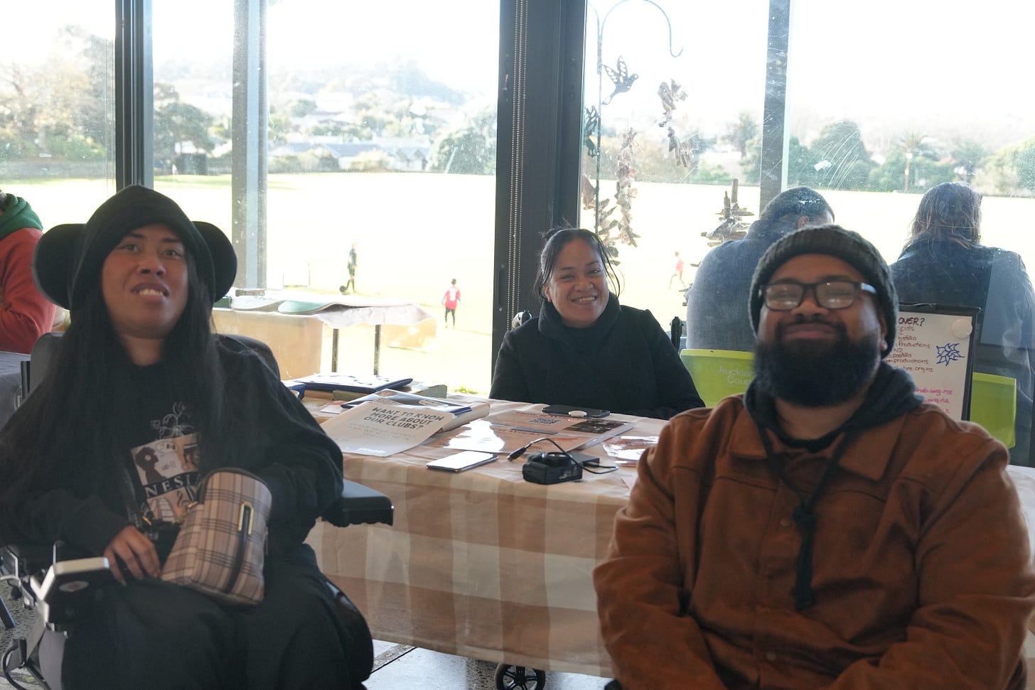Naomi, Niah and John from Phab at the Matariki market