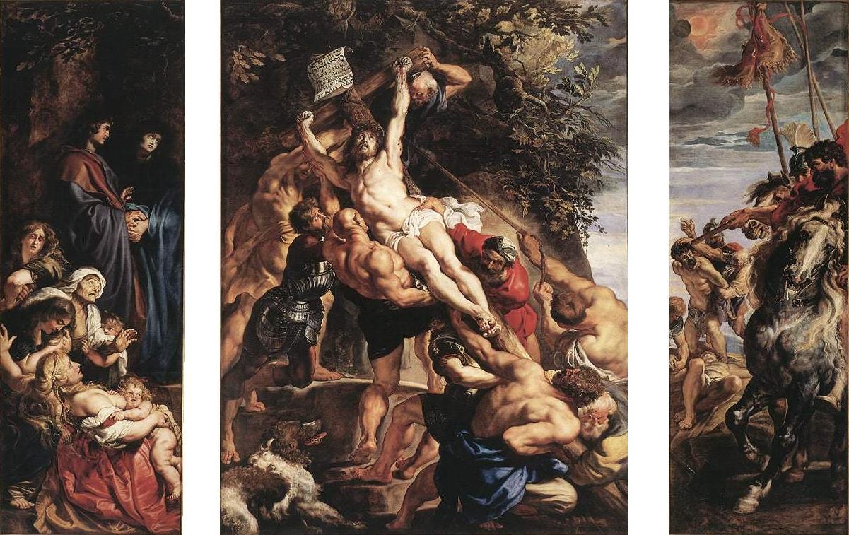 Rubens Elevation of the Cross red drapery Rubens Elevation of the Cross red drapery