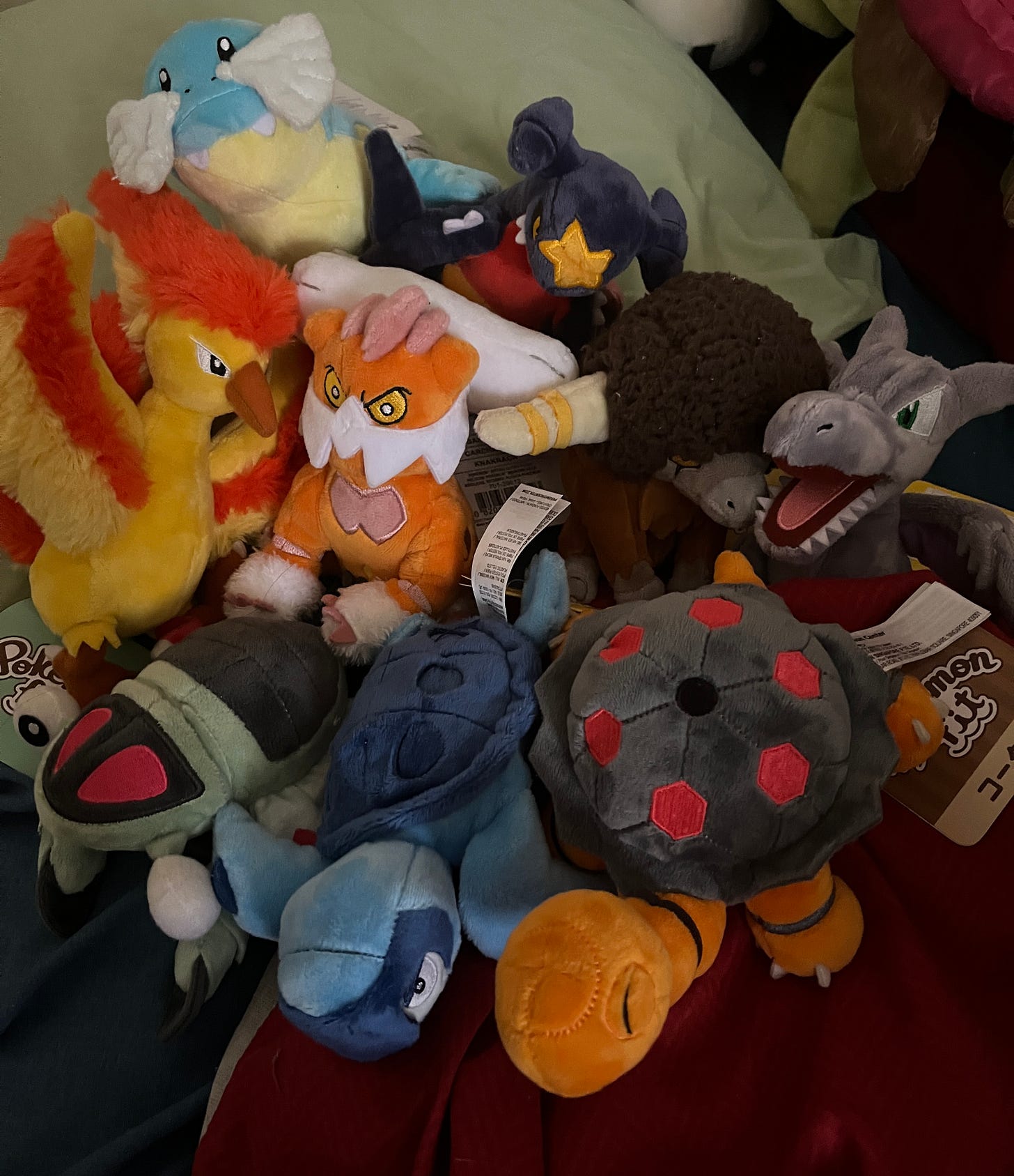 Soaker has a huge collection of Pokémon Fit (Sitting Cuties) plush toys, including Anorith!
