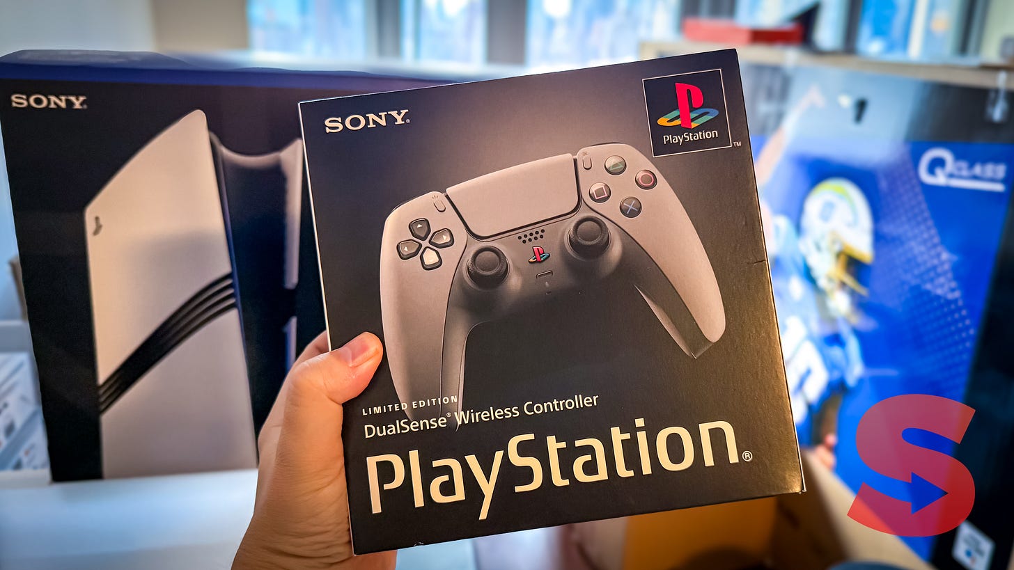 Sony PS5 30th Anniversary DualSense controller in hand Sony PS5 30th Anniversary DualSense controller in hand