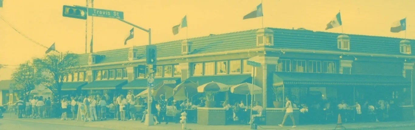 The original "On The Border - South Texas Cafe" location in Dallas at the intersection of Knox & Travis streets in 1982. The original "On The Border - South Texas Cafe" location in Dallas at the intersection of Knox & Travis streets in 1982.