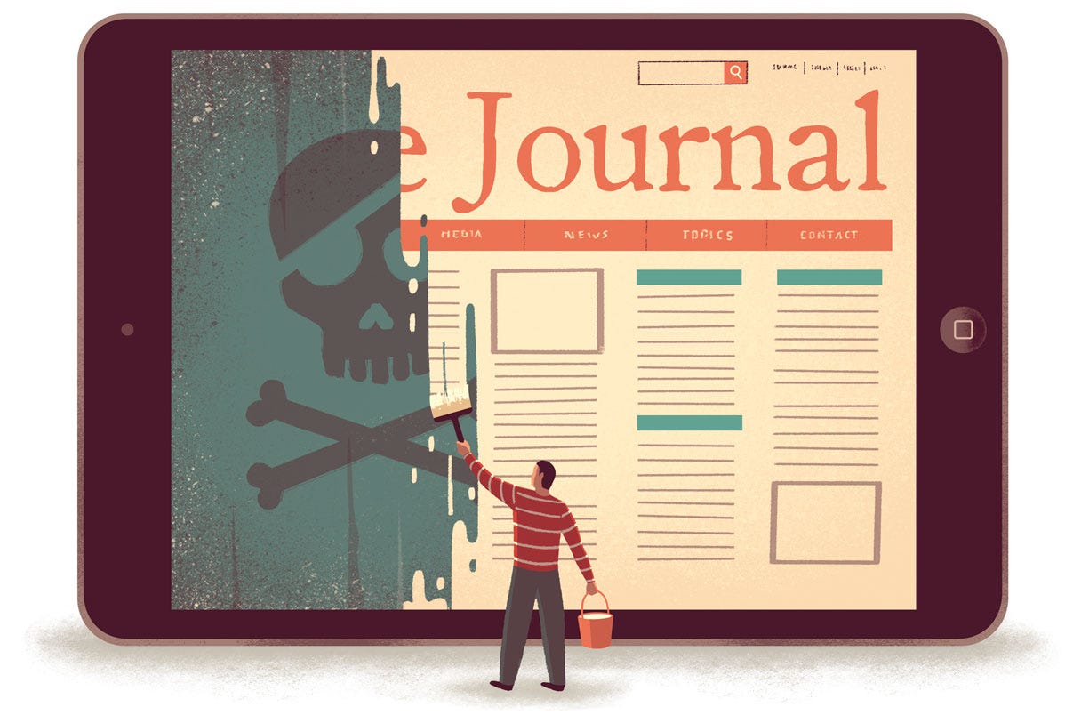 Illustration of an iPad with a person painting the screen with a journal homepage, covering a skull and crossbones background Illustration of an iPad with a person painting the screen with a journal homepage, covering a skull and crossbones background