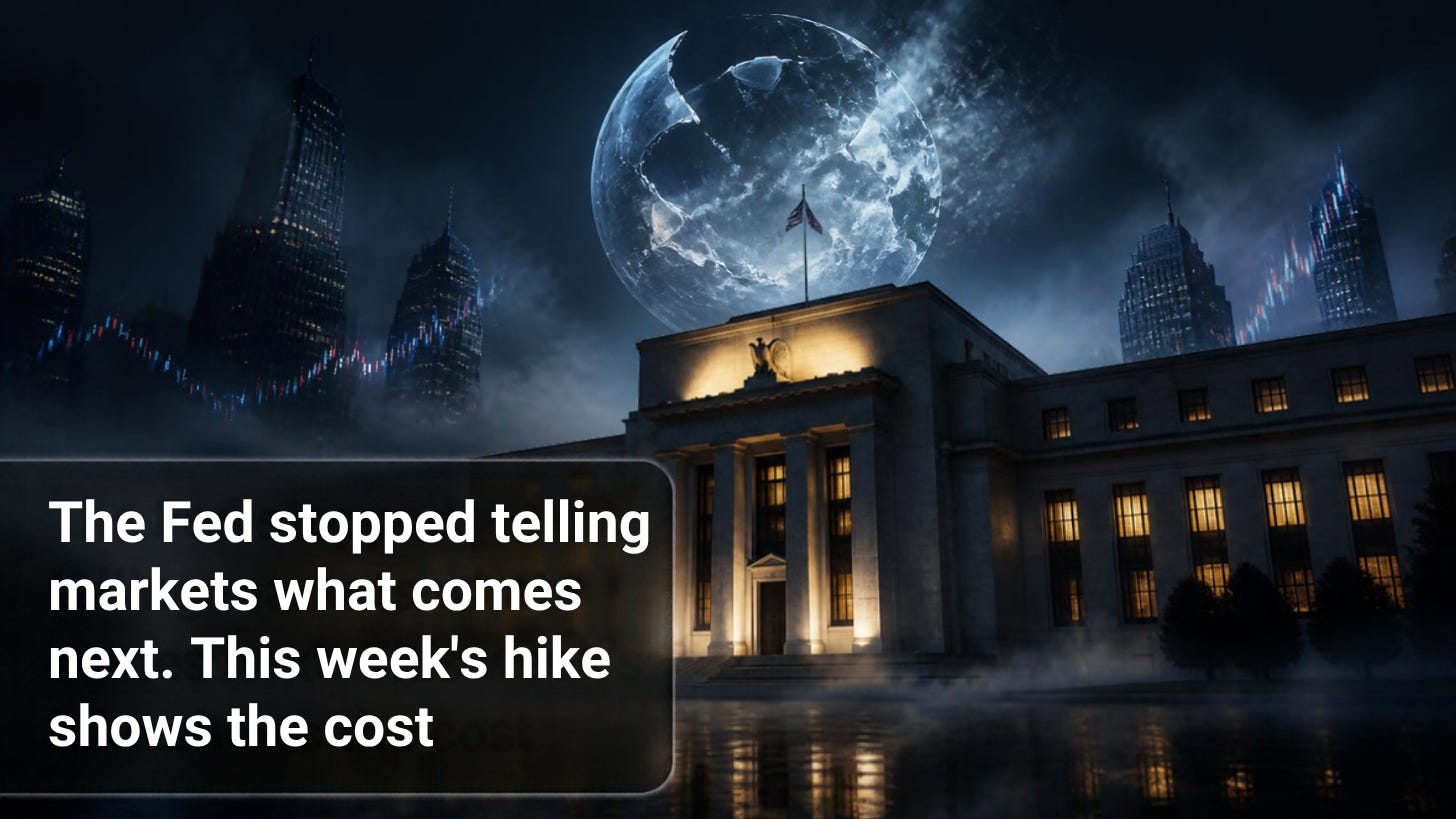 The Fed stopped telling markets what comes next. This week's hike shows the cost