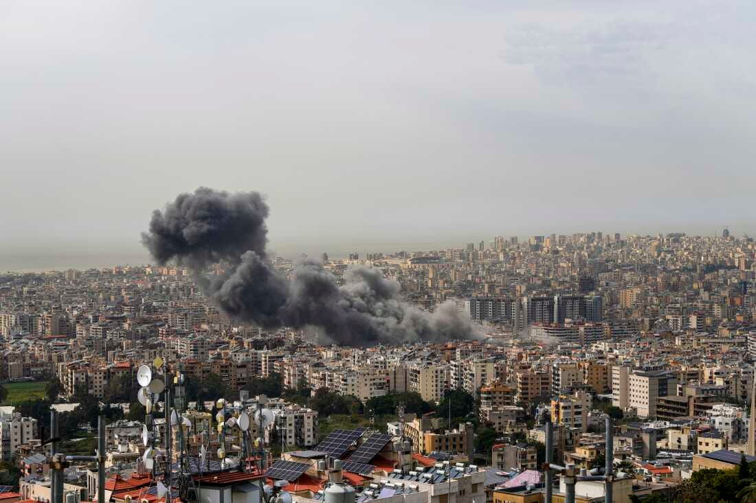 Smoke rises following an Israeli airstrike on Dahiyeh, in the southern suburb of Beirut, Lebanon, Friday. Smoke rises following an Israeli airstrike on Dahiyeh, in the southern suburb of Beirut, Lebanon, Friday.