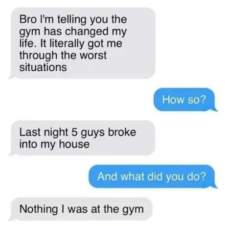Gym training can save your life - meme