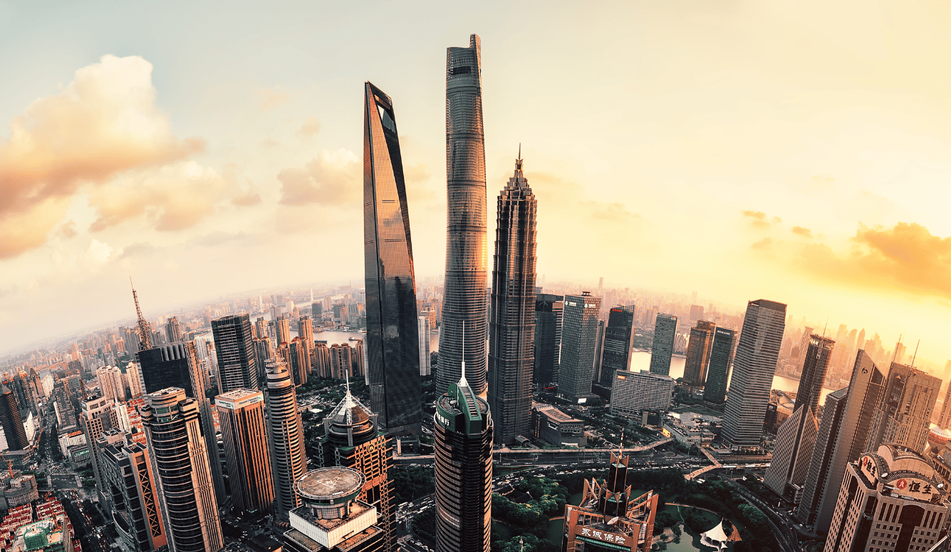 Shanghai Lujiazui global financial district at sunset with golden sunshine. Shanghai Lujiazui global financial district at sunset with golden sunshine.