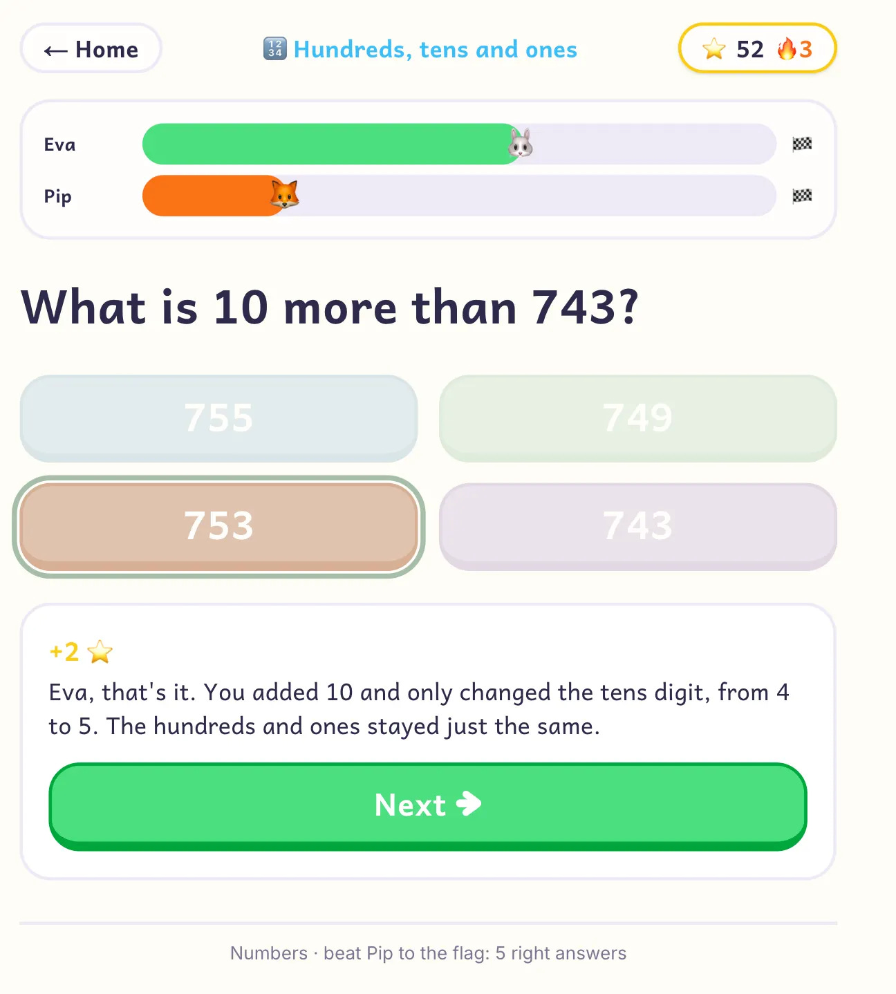 AI tutor explaining why an answer is correct in one kid-sized sentence after each question AI tutor explaining why an answer is correct in one kid-sized sentence after each question
