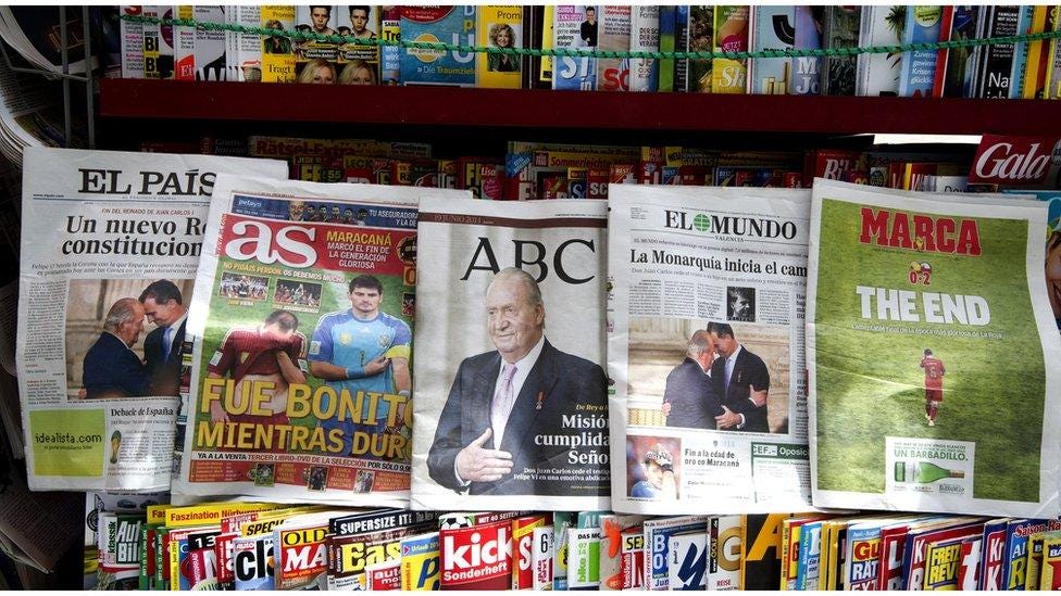 Display of Spanish papers